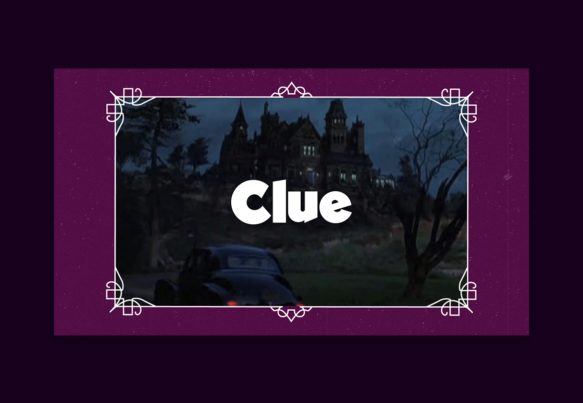 Still frame from Clue Opening Sequence video