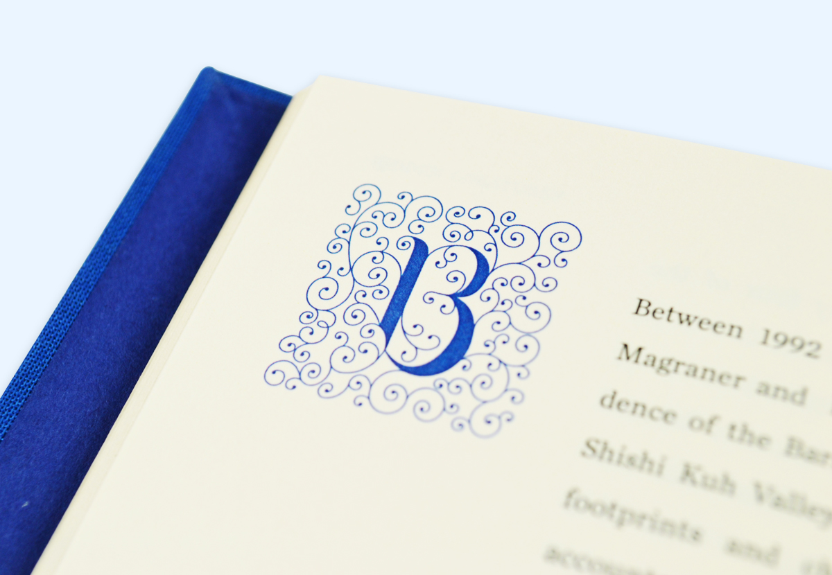 Close up of custom letter B